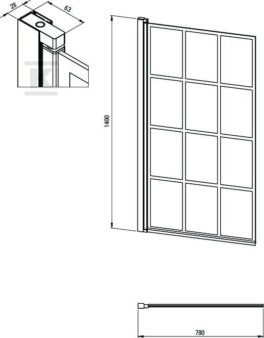 Parawan nawannowy 80x140 cm Jasmin, - KTJ_N72P